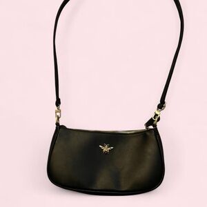 Classy Black Leather Crossbody Bag